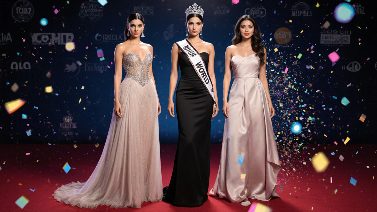 Photorealistic red‑carpet portrait of Deepika, Priyanka, and Alia.
